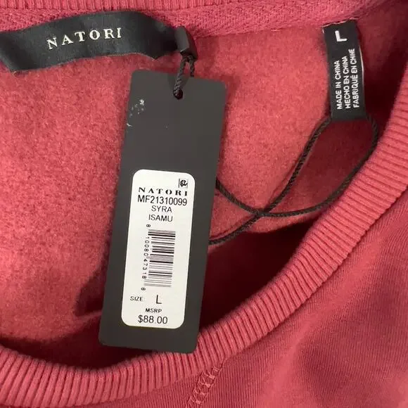 Natori Red Isamu Tonal Pullover Sweater Long Sleeve Men Size L Large New - Picture 6 of 8